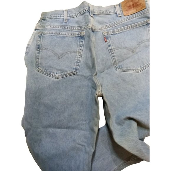 Women's Levis 550 16 S Relaxed Fit Tapered Legs Denim Blue Jeans 34 W 28L - Picture 3 of 5